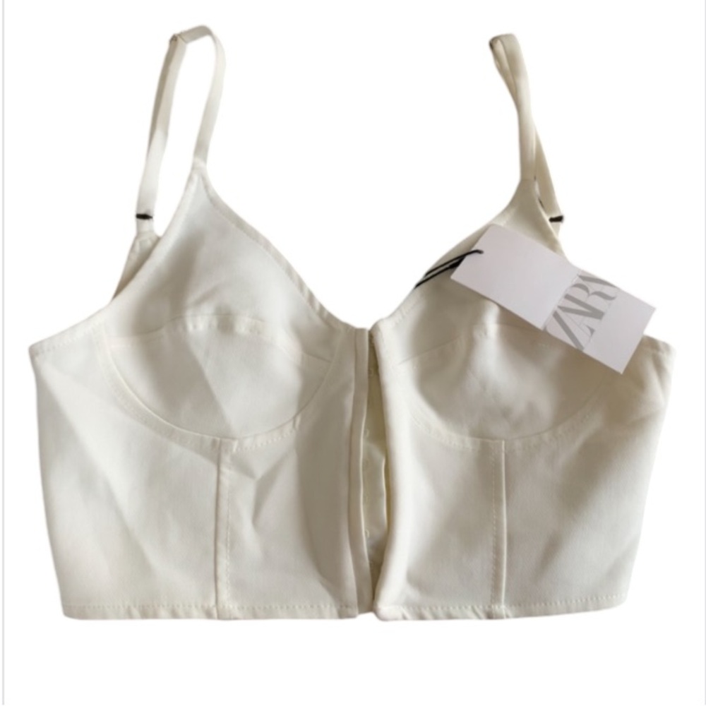 *NWT ZARA Women’s White Bralet Crop Top SIZE S NWT